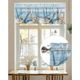 thumbnail image 7 of Rod Pocket Window Valances Starfish Shell on Blue Wood Grain Short Kitchen Curtains Summer Ocean Window Treatment Drapes for Bedroom Bathroom Living Room 42x18In,1 Panel, 7 of 7
