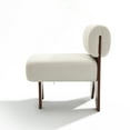 thumbnail image 4 of LuxenHome Upholstered White Modern Armless Accent Chair, 4 of 10