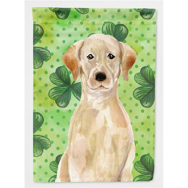 Carolines Treasures BB9541CHF Yellow Labrador St. Patricks Canvas House Flag