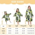 thumbnail image 4 of FORMRS Wearable Blanket Hoodie with Sleeves for Kids Cozy Flannel Sweatshirt, Gray Floral, 4 of 7