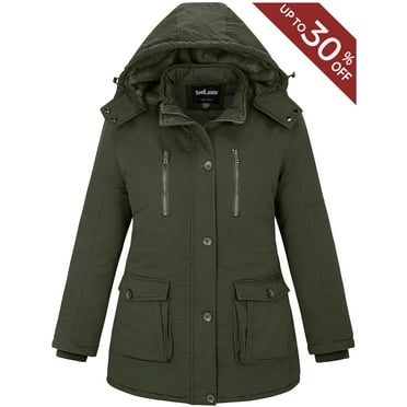 Soularge Women's Plus Size Winter Coat Warm Puffer Coat Jacket Winter Jacket Army green 3X
