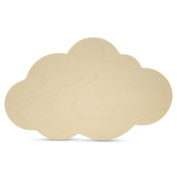 Cloud Wood Cutouts 7-1/2 x 12-inch, Pack of 5 Unfinished Wood Crafts Blank, Wooden Shapes for Crafts & Party Decor, by Woodpeckers