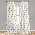 thumbnail image 4 of Ambesonne Food Art Curtains, Ginger Roots Art Pattern, Pair of 28"x95", Camel and White, 4 of 4