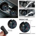 thumbnail image 6 of FOR U DESIGNS Cat Floral Moon Print 15 PCS Car Front Back Seat Covers Full Set, Steering Wheel Cover Seatbelt Strap Pad Trash Cans Rear View Mirror Cover Air Vent Storage Bag Coasters Keychain, 6 of 7
