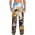 thumbnail image 6 of Cauagu Clear Sky Cute Sunflower Panda Mens Pajama Pants Sleep & Lounge Pants,PJ Bottoms with Pockets-Medium, 6 of 7