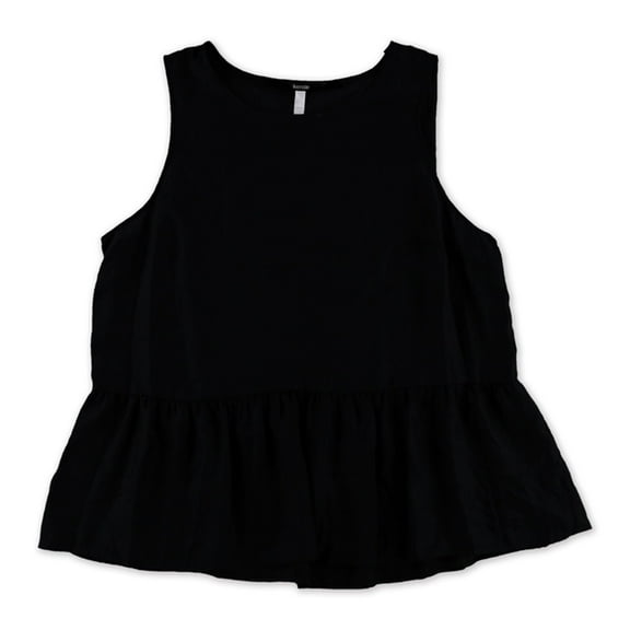 Kensie Womens Solid Pullover Blouse, Black, Large