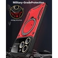 thumbnail image 7 of for iPhone 11 Pro Case with 360° Rotatable Invisible Ring Stand, Large Window Design Compatible with Magsafe, -Grade Protection Shockproof Phone Cover for Women Men, Red, 7 of 7