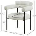 thumbnail image 3 of Meridian Furniture Blake Fabric Dining Side Chairs, Cream (Set of 2), 3 of 7