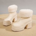 thumbnail image 2 of NECHOLOGY Botas Mujer Zapatos Botines mujer Los botines largos de nieve de algodón mantienen el calor para las mujeres botas largas hasta la rodilla para la nieve botas de mujer (White, 7.5), 2 of 4