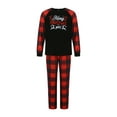 thumbnail image 2 of Family Matching Christmas Pajamas Set 2021 Santa Printed Sleepwear Long Sleeve Tops Plaid Pants for Baby Adults, 2 of 10