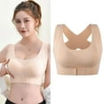 thumbnail image 5 of Women Seamless Bra Underwear Front Buckle Push Up Bralette Cross Back Tank Top, 5 of 19