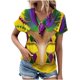 thumbnail image 2 of Fiudx Ofertas Flash Del Día Top Informal de Primavera y Verano de Manga Corta con Cuello En V para Mujer, 2 of 4
