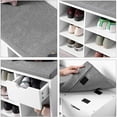 thumbnail image 4 of Storage Bench Entryway Bench with Cushion Drawer and Open Compartments Bench with Storage for Living Room White, 4 of 7
