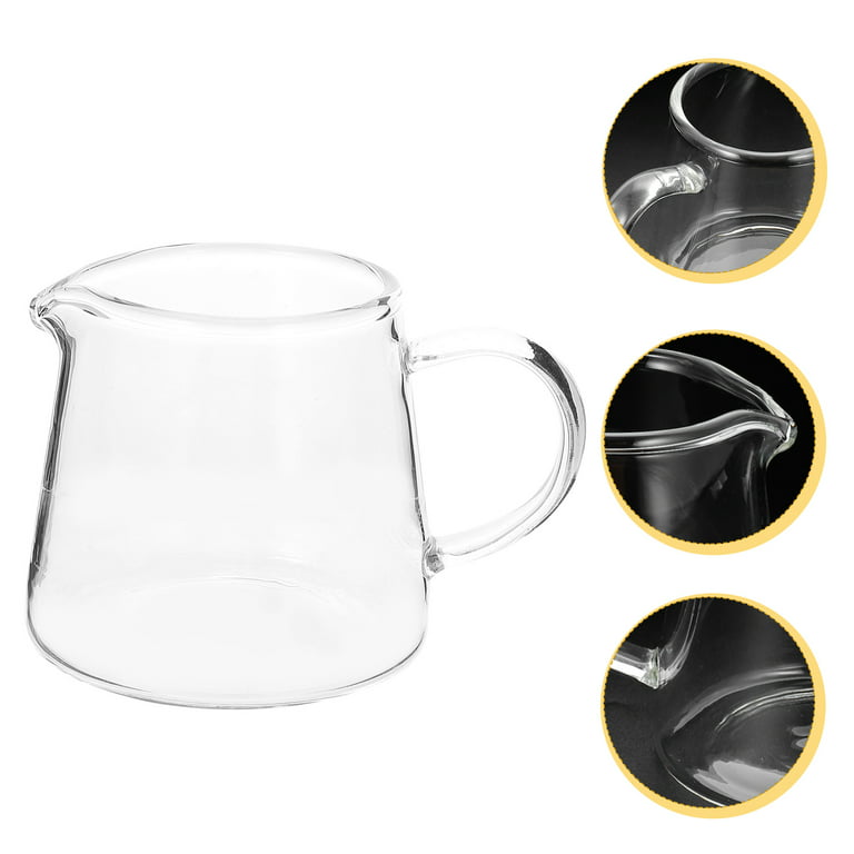 STOBAZA Glass Justice Cup Frother Cup Glass Milk Pouring Jug Glass Frothing  Pitcher Coffee Milk Creamer Tea Pot Glass Milk Pourer Glass Tea Mug Glass