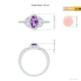 thumbnail image 4 of ANGARA Natural Vintage Style Oval Amethyst Halo Ring in 14K White Gold for Women (Size-7x5mm) | February Birthstone, Birthday, Anniversary, Jewelry Gift for Women | Natural Amethyst Ring, 4 of 8