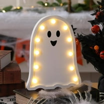 Halloween Decorations, Halloween Room Decor, Light Up Wooden Ghost, Handmade Ghost Board with Light for Halloween Indoor Outdoor Decoration, Suitable for Kitchen Mantel Tabletop Window(2PCS)