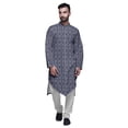 thumbnail image 1 of Atasi Ensemble Kurta Pyjama en Rayonne à Manches Longues Imprimé Asymétrique à Boutons, 1 of 4