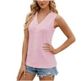 thumbnail image 4 of Besolor Women's Summer Tank Tops V Neck Lace Sleeveless Eyelet T-Shirts Casual Solid Color Going out Dressy Blouse, 4 of 6