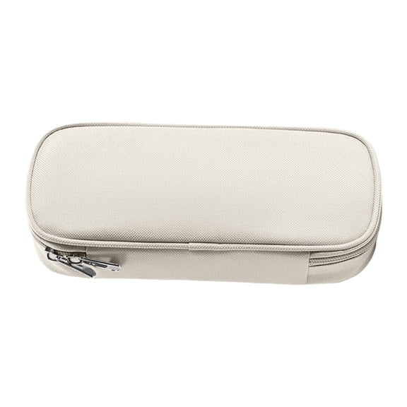 Clearance! Large Pencil Pouch with Dividers - Solid Color Cloth Case for School, Durable Zipper Organizer for Pens and Pencils,Beige