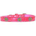 thumbnail image 1 of White Daisy Widget Croc Dog Collar Bright Pink Size 12, 1 of 1