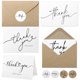 thumbnail image 1 of Tarjetas de agradecimiento Layneria, 100 unidades, sobres kraft y stickers, 1 of 7