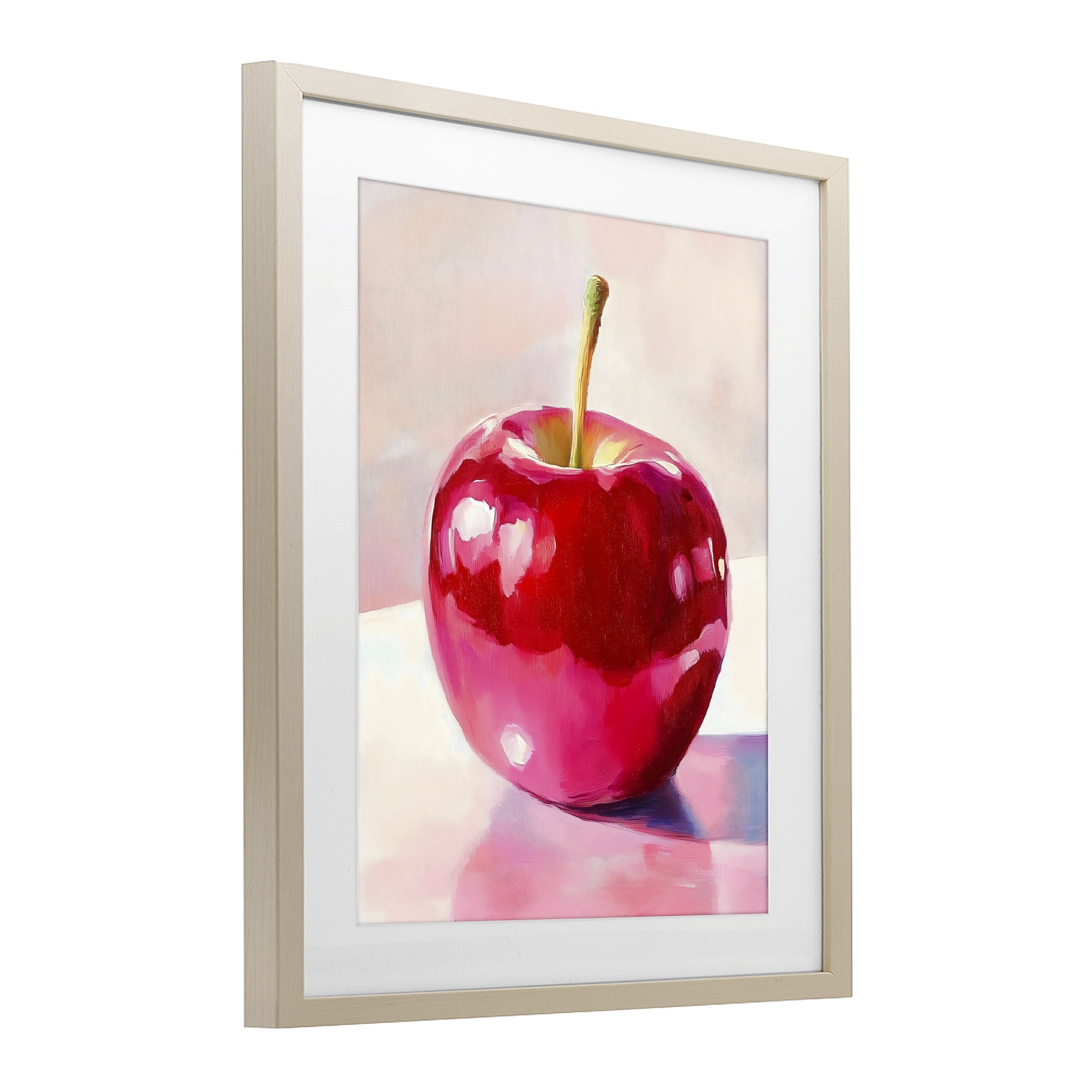Stupell Industries Shiny Red Apple Reflection Birch Framed Print Under Glass, design by The Prints Vibe