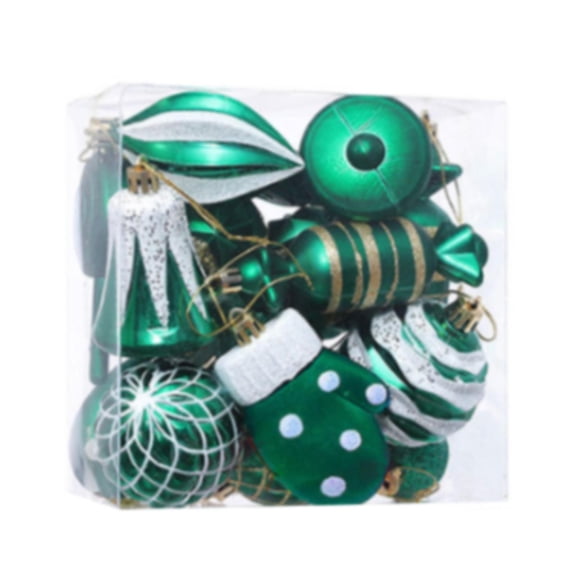 Sharprepublic 16 Pieces Christmas Hanging Decorations Indoor for Farmhouse Bedroom Holiday Dark Green