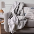 thumbnail image 1 of Soft Micromink Sherpa Blanket - Throw, Grey, 1 of 7