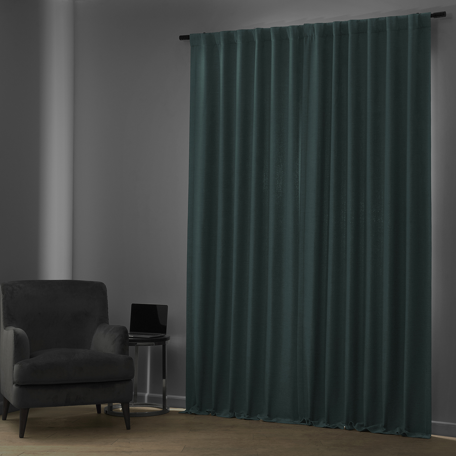 Half Price Drapes Bayberry Teal Bellino Textured Faux Linen Room Darkening Curtains For Bedroom & Living Room Curtains(1 Panel), Curtains 120 Inches Long, 50W X 120L