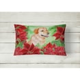 thumbnail image 2 of Carolines Treasures CK1361PW1216 Labrador Retriever Poinsettas Canvas Fabric Decorative Pillow  12H x16W multicolor, 2 of 3