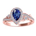 thumbnail image 2 of Mauli Jewels Rings for Women 1.35 Carat Pear Shape Sapphire And Round Diamond Ring Prong-Setting 10K Rose Gold, 2 of 5