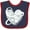 Navy and Red, variant on Inktastic Lung Cancer Awareness White Ribbon Around Heart Boys or Girls Baby Bib