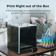 طابعة Creality K1 Max 3 D مع 600 mm/s عالية السرعة تنصهر ترسب النمذجة 3 D الطباعة الذكية AI وظيفة 300°C ارتفاع درجة الحرارة فوهة الطارد المباشر السيارات التسوية الطباعة حجم 11.81 x11.81x11.81