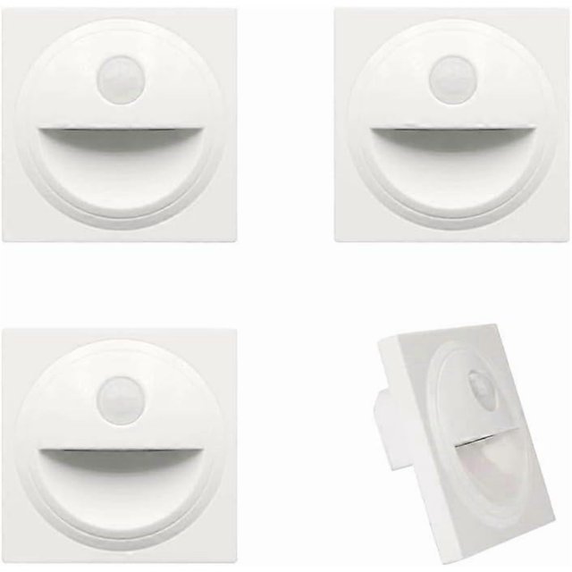 Arote LED Recessed Wall Light Stair Lighting Step Stair Lamp with Motion Sensor Plastic IP20 (White, 3000K)