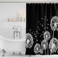 thumbnail image 2 of Polyester Fabric White Dandelion Shower Curtain, Spring Flowers Botanical Vintage Black Waterproof Bathtub Curtain Bathroom Decor Set with Hooks 36 x 72 Inches, 2 of 6