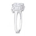 thumbnail image 2 of 3.75 Carat (ctw) Lab-Created Three-Stone Moissanite Engagement Ring in Sterling Silver, 2 of 5