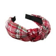 thumbnail image 2 of SPRING PARK Women Christmas Colorful Plaid Hairbands Women Tie Winding Knot Hair Hoop for Girl Fab, 2 of 8