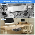 thumbnail image 4 of Unique Bargains Under Desk Drawer, 2Pcs - Plastic Self-Adhesive Slide Out Stationery Storage for Office Home (Black, 245x245 MM), 4 of 6