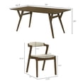 thumbnail image 3 of Roundhill Furniture Modern 7-Piece Dining Set, Walnut Finished Dining Table with 6 Brown Chairs, 3 of 20