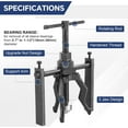 thumbnail image 4 of 3 Jaw Inner Bearing Puller Set | Blind Bearing Puller Set Bushing Gear Extractor Wheel Bearing Puller Automotive Kit Heavy Duty 3 Jaw Pilot Bearing Puller for Motorcycle, Car, and SUV, 4 of 6