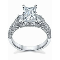 Glamorous Antique Engagement Ring 1.00 Carat Princess Cut Diamond on 10k White Gold