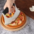 thumbnail image 6 of Stainless Steel Herb Cutter and Pizza Cutter | Curved Blade for Easy Slicing | Ergonomic Non-Slip Handle | Multipurpose Kitchen Gadget | 17x12.3cm | 1 Piece | Food Prep Tool, 6 of 9