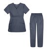 Sivvan Women’s Scrub Set - Multi Pocket Cargo Pants & Stylish Mock Wrap Top