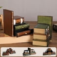 thumbnail image 1 of Bowayaoa Vintage Style Fake Book Set, Decorative Book Box Organizer for Shelf Decor, Wooden Simulated Book Prop, Bookshelf Jewelry Storage Display, Home Office Library Room Decor, 1 of 7