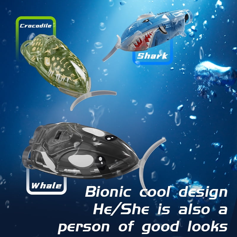 Crocodile Shape RC Speedboat,360° Stunt Mini Remote Control Boat with LED Lights, Waterproof Pool Toy for Kids, Pool Racing Gift for Birthday Christmas