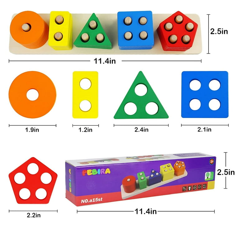 Autrucker Wooden Educational Toys for 1 to 3 Year Old Boys Girls