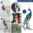 thumbnail image 5 of TERESA'S COLLECTIONS 22.4" Blue Peacock Metal Garden Statue, Mardi Gras Decor, Gift for Mom, 5 of 7