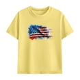 thumbnail image 4 of Kids Yellow Patriotic USA Flag T-Shirt and Shorts 2 Piece Matching Set for 4th of July, Unisex for Kids Boys Girls,Size 4 T, 4 of 9