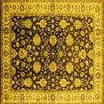 thumbnail image 1 of Ahgly Company Machine Washable Indoor Square Oriental Yellow Traditional Area Rugs, 4' Square, 1 of 4
