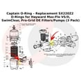thumbnail image 3 of Captain O-Ring  Replacement SX220Z2 O-Rings for Hayward Max-Flo VS/II, SwimClear, Pro-Grid DE Filters/Pumps 3 Pack, 3 of 7